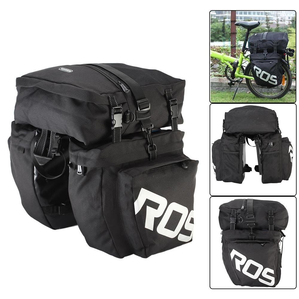 Large Bicycle Rear Triple Panniers Bag Sets Bike Travel Outdoor Luggage Pack US