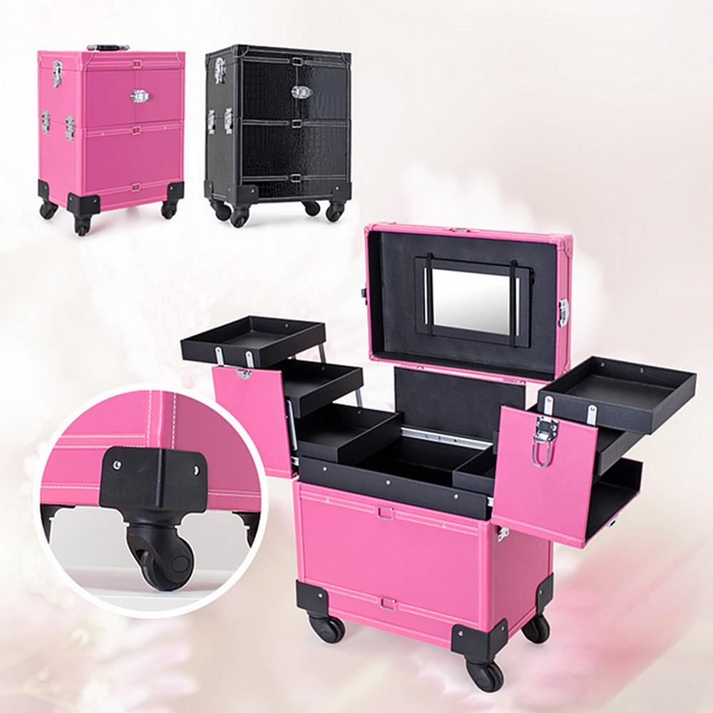 New Makeup Universal Wheel Pvc Jewelry Box Cosmetic Tattoo Case